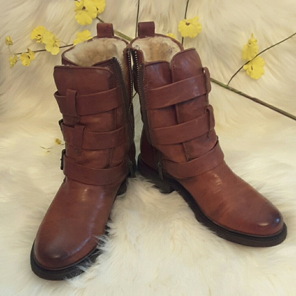 frye valerie strappy shearling